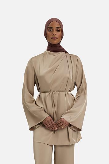 Asymmetric Pleat Blouse