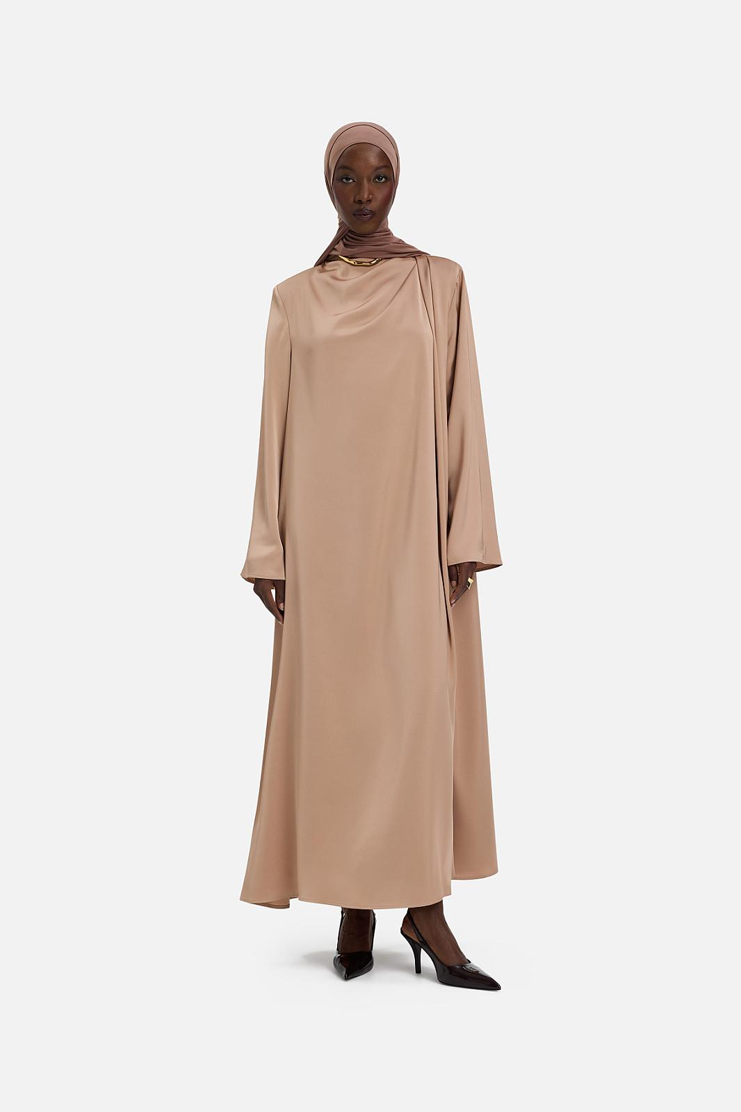 Asymmetric Drape Dress Short