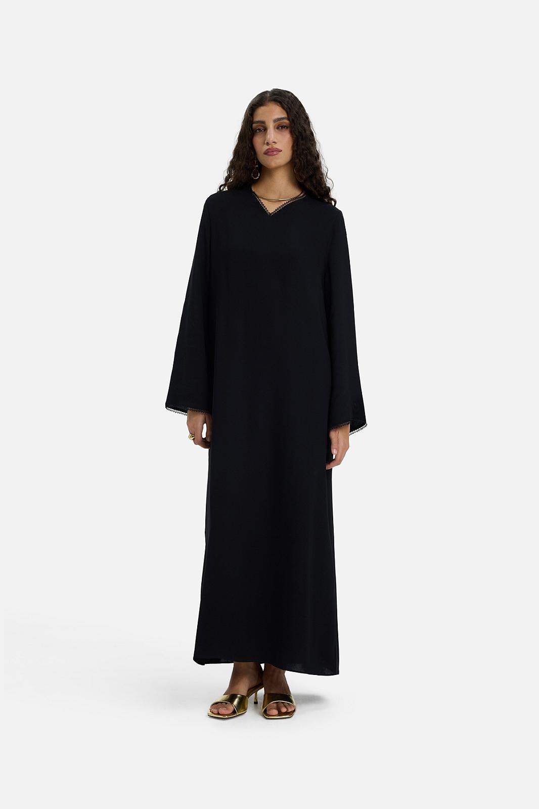 Picot Neck Dress