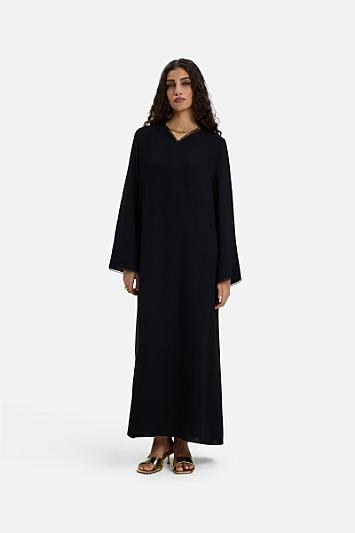 Picot Neck Dress
