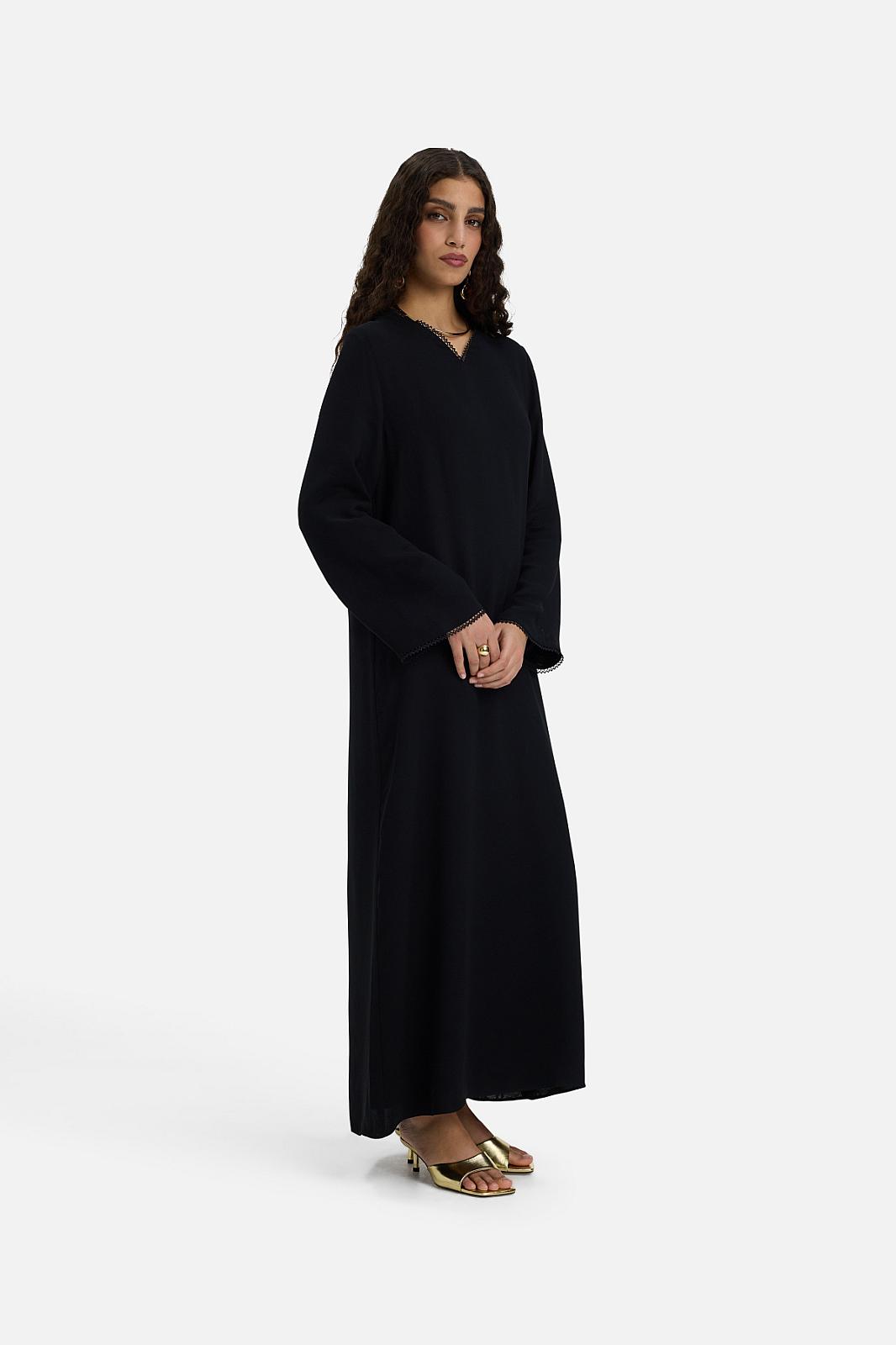 Picot Neck Dress
