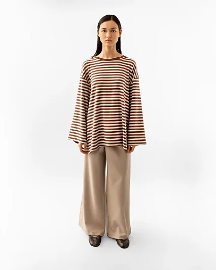 Mocha Striped Top