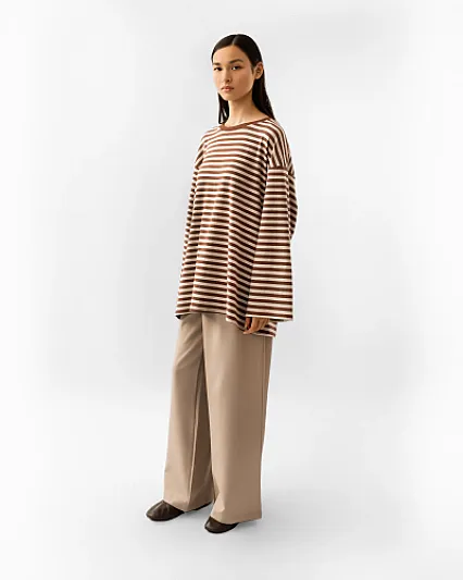 Mocha Striped Top