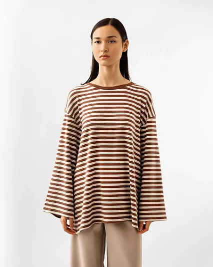 Mocha Striped Top