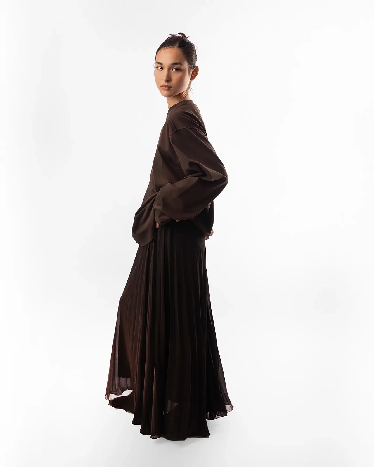 Chestnut Flowy Skirt