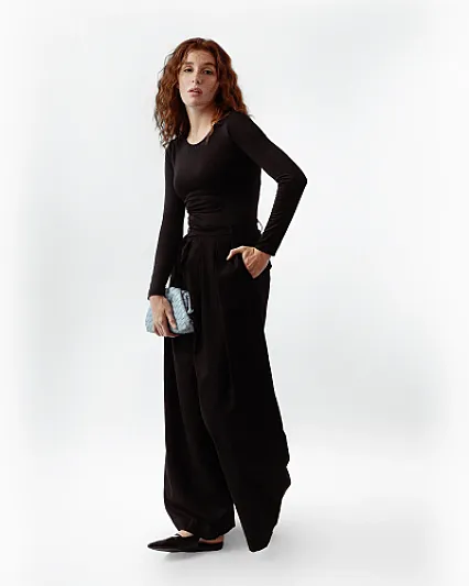 Noir Wide Leg Trousers