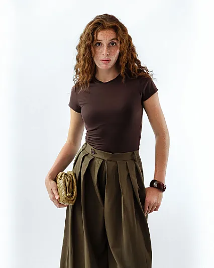 Olive Wide Leg Trousers