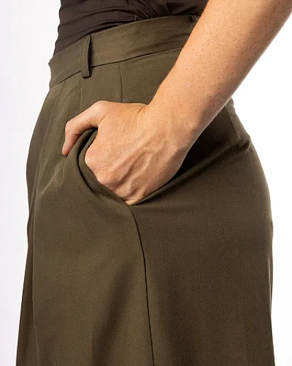Olive Wide Leg Trousers