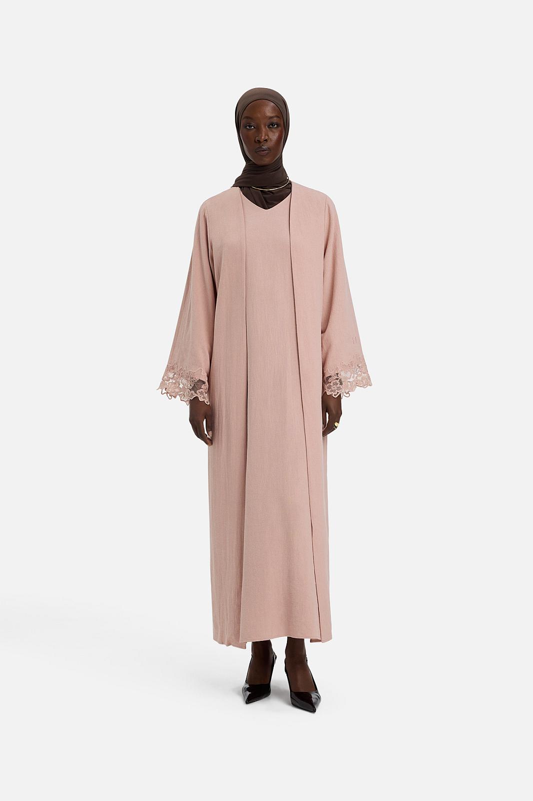 Lace Trim Abaya