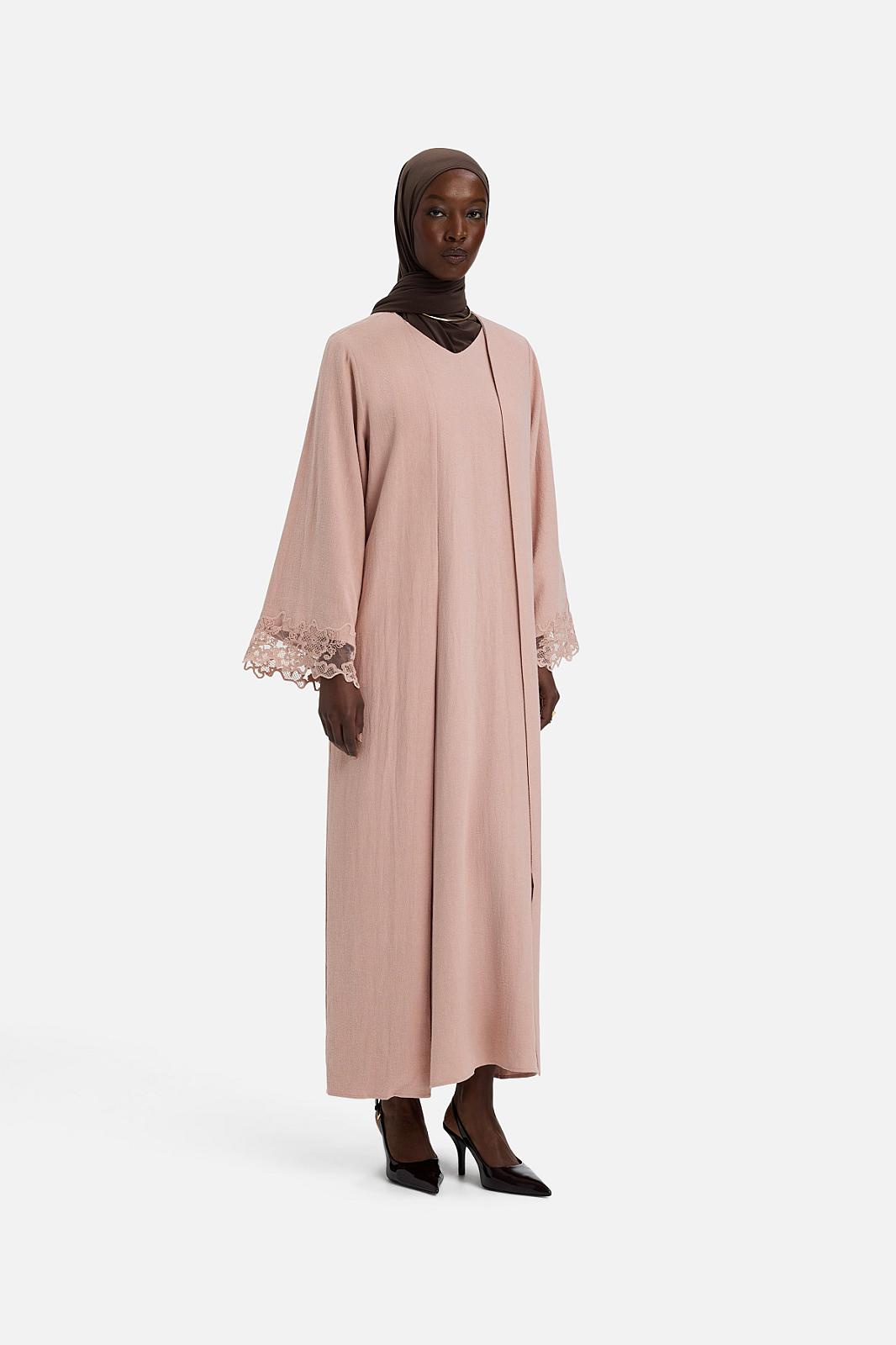 Lace Trim Abaya